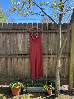 knee length dresses for ladies Foreste Cowl Neck Bias Cut Midi Dress